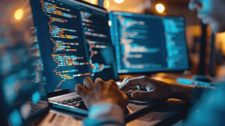 coding at a computer